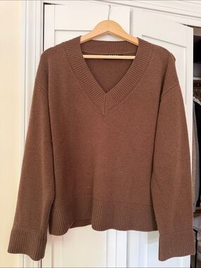 Brown V-Neck Sweater